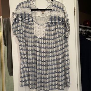 Lucky brand 3x short sleeve blouse